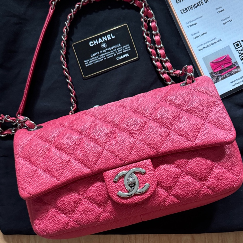Chanel Fuchsia Quilted Shoulder Bag